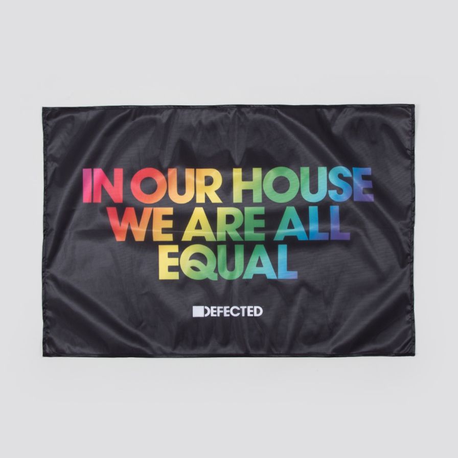 Large Rainbow Flag - In Our House We Are All Equal-D-Store-Defected-Records